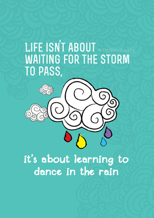 Dance in the Rain Print - Itty Bitty Book Co Inspirational Quote Posters, Positivity, gift