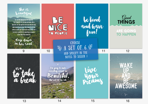 Inspirational Quote Postcard | She is Beautiful | Postcard Set
