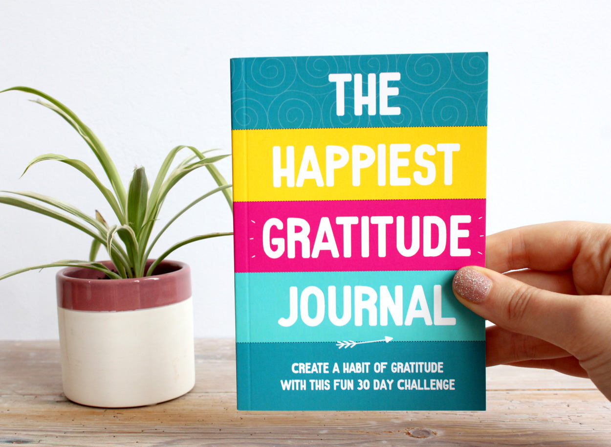 The happiest gratitude journal, colourful and fun 30 day challenge, how to create a habit of gratitude 