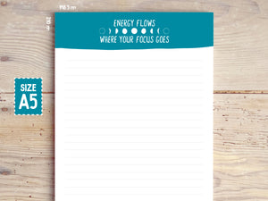 Energy Flows blank lined Notepad