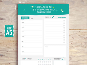 Weekly Planner Notepad with Habit Tracker