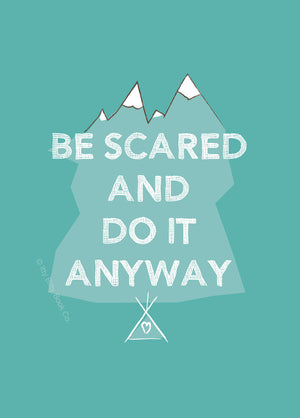 Encouraging Quote Postcard | Be Scared and Do It Anyway - Itty Bitty Book Co Inspirational Postcards & Postcard Sets, Positivity, gift