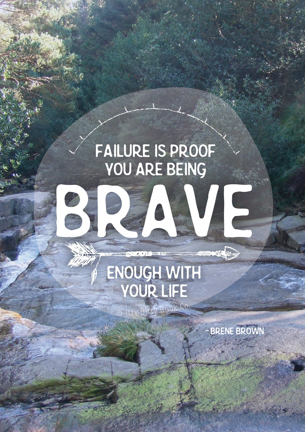 Brave | Inspirational Print - Itty Bitty Book Co Inspirational Quote Posters, Positivity, gift