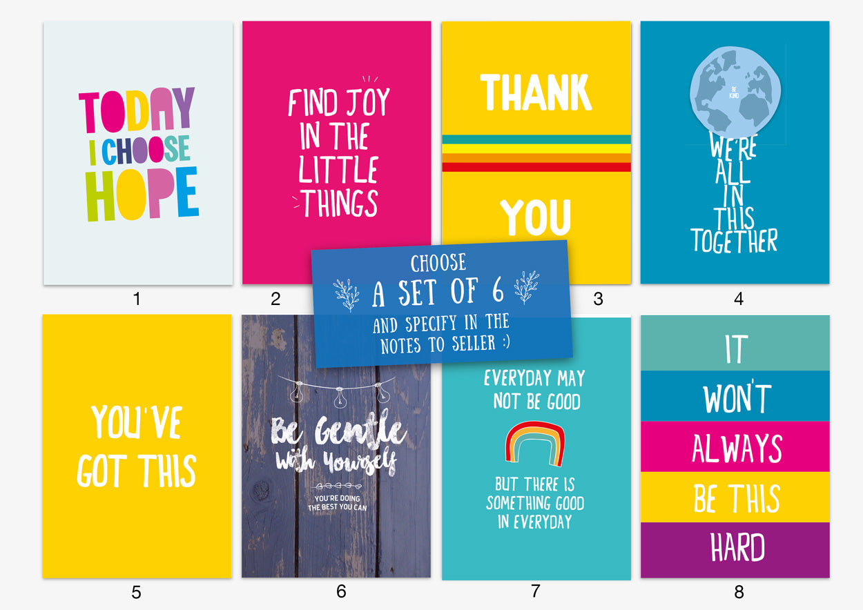 Set of Inspirational Quote Postcards | Postcard Quotes - Itty Bitty Book Co