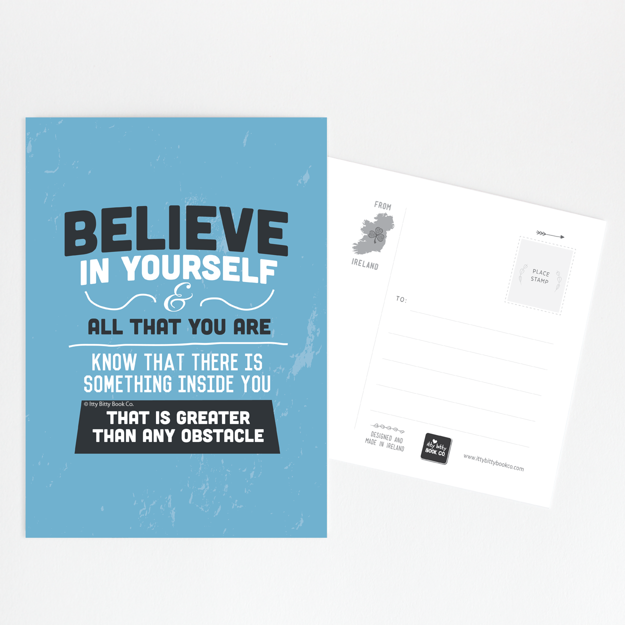 Inspirational Quote Postcard | Believe in yourself Quote Card - Itty Bitty Book Co Inspirational Postcards & Postcard Sets, Positivity, gift