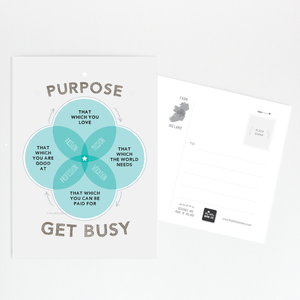 Motivational Quote Postcard | Ikigai | Purpose Venn Diagram - Itty Bitty Book Co Inspirational Postcards & Postcard Sets, Positivity, gift