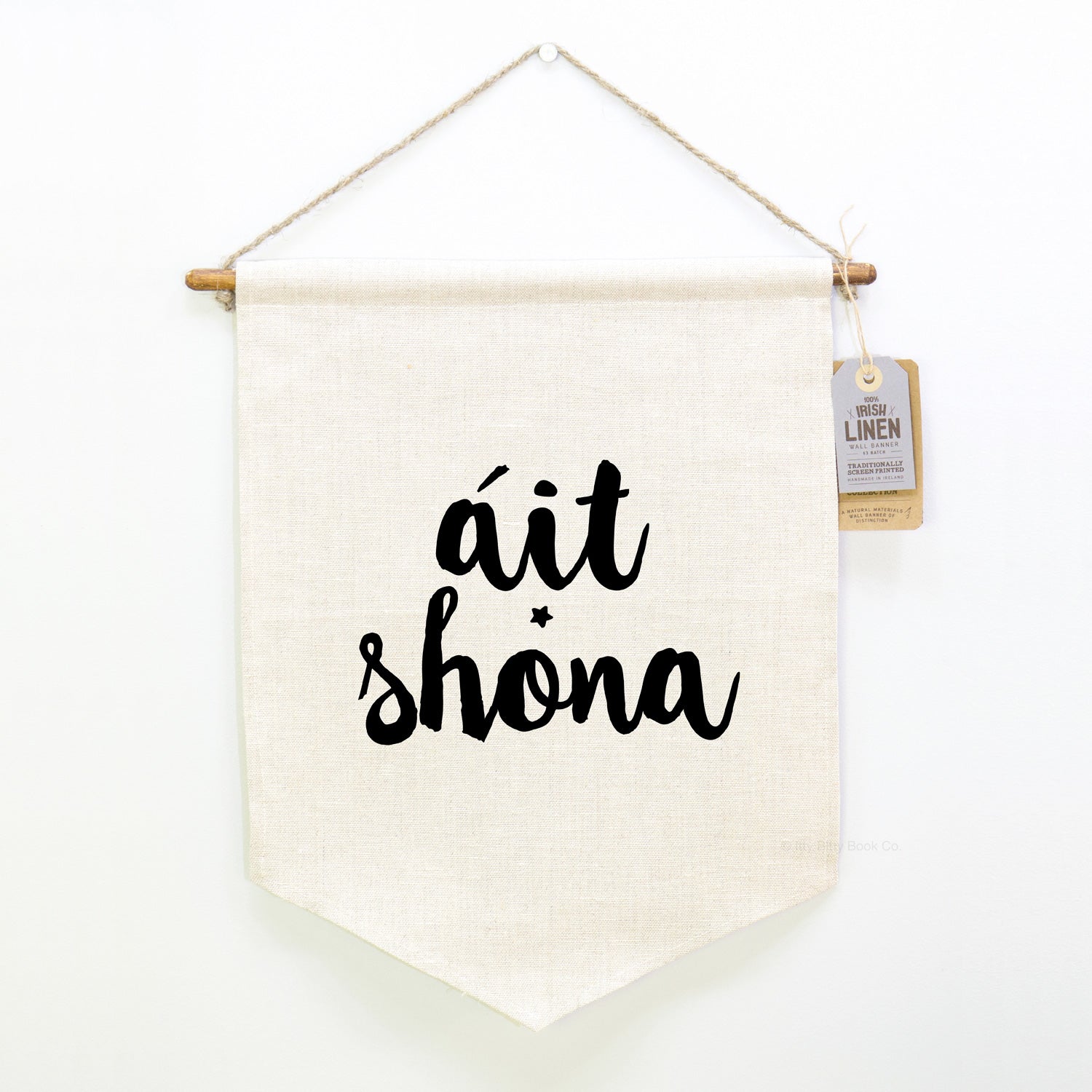 Irish Language Gifts | As Gaeilge | Ait Shona - Happy Place - Itty Bitty Book Co Pennant Wall Hangings, Positivity, gift